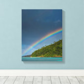 Regenboog over het eiland, Amerikaans-Samoa Canvas Afdruk (Insitu (Houten vloer))