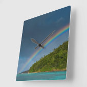 Regenboog over het eiland, Amerikaans-Samoa Vierkante Klok (Hoek)