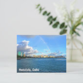 Regenboog over het Honolulu-Briefkaart Briefkaart (Staand voorkant)