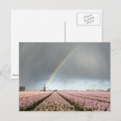Regenboog over hyacinths en een windmolen in Neder Briefkaart (Voorkant / Achterkant)