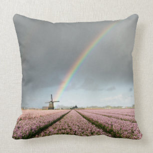 Regenboog over hyacinths en een windmolen in Neder Kussen