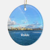 Regenboog over Waikiki Ceramic Ornament (Links)