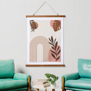 Regenboog Palmblad Zon, Boho Abstract Geometrische Hangend Wandkleed