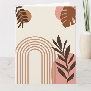 Regenboog Palmblad Zon, Boho Abstract Geometrische Kaart
