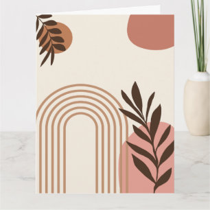 Regenboog Palmblad Zon, Boho Abstract Geometrische Kaart