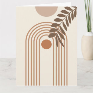 Regenboog Palmblad Zon, Boho Abstract Geometrische Kaart