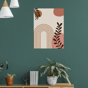 Regenboog Palmblad Zon, Boho Abstract Geometrische Poster