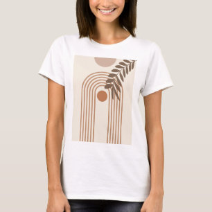 Regenboog Palmblad Zon, Boho Abstract Geometrische T-shirt