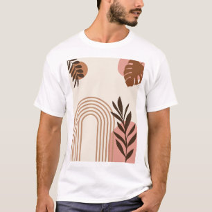 Regenboog Palmblad Zon, Boho Abstract Geometrische T-shirt