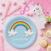 Regenboog Papieren Bordje (Feest)