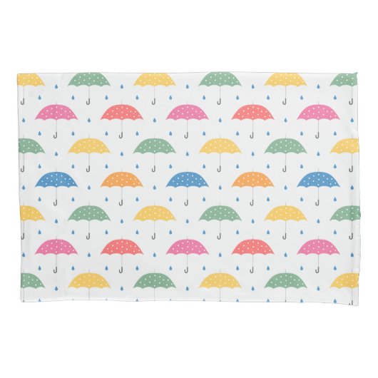 Regenboog Paraplu's Regenachtige Dag Parade Collec Kussensloop (Voorkant-Links)