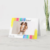 Regenboog Pas getrouwd Foto Modern Net Getrouwd Br Aankondiging (Voorkant)