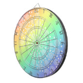 Regenboog pasta's met rond dartboard dartbord (Voorkant Rechts)