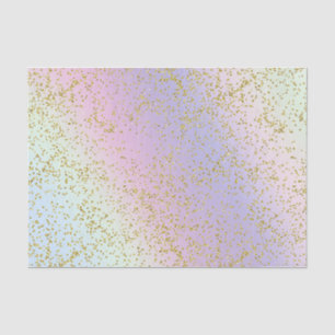 Regenboog Pastel Gouden Glitters Fantasie Verjaard Tissuepapier