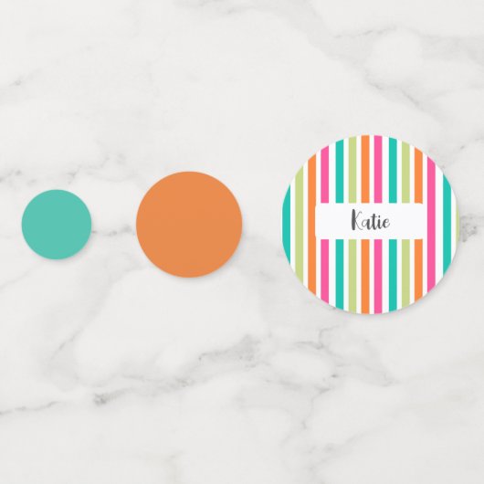 Regenboog pastel kleuren retro verticale strepen confetti (Voorkanten)