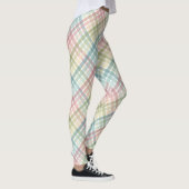 Regenboog pastel kleurrijk geruite patroon leggings (Rechts)