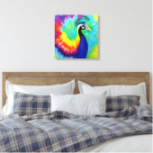 Regenboog Peacock Stretched Canvas (Insitu (Slaapkamer))