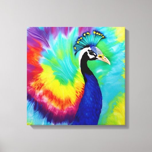 Regenboog Peacock Stretched Canvas (Voorkant)