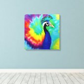 Regenboog Peacock Stretched Canvas Afdruk (Insitu (Houten vloer))