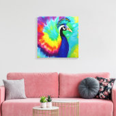 Regenboog Peacock Stretched Canvas Afdruk (Insitu (Woonkamer))