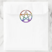 Regenboog Pentagram Sticker (Tas)