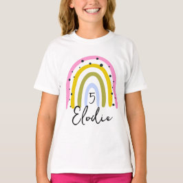 Regenboog Persoonlijke Naam Verjaardag Nummer Aang T-shirt
