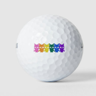 regenboog pixel katten golfballen