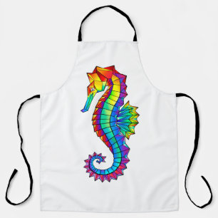 Regenboog Polygonaal Zeepaardje Schort