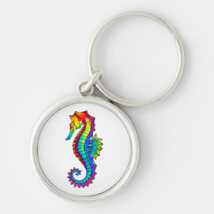 Regenboog Polygonaal Zeepaardje Sleutelhanger