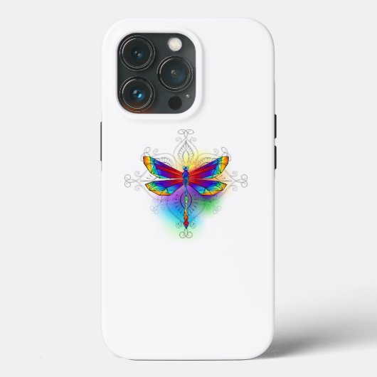 Regenboog Polygonale Libel Case-Mate iPhone Case (Achterkant)