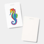Regenboog Polygonale Zeepaard Badge (Voor- en achterkant)