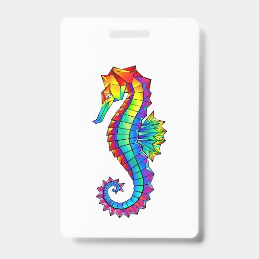 Regenboog Polygonale Zeepaard Badge (Voorzijde)