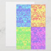 Regenboog pop art bubbelplastic briefpapier (Voorkant / Achterkant)