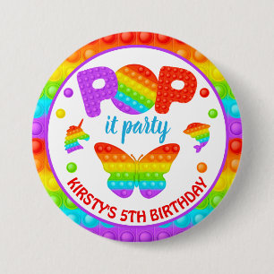 Regenboog Pop Het Fidget Speelgoed Verjaardagsfees Ronde Button 7,6 Cm