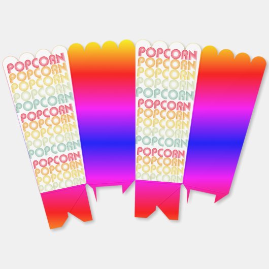 Regenboog popcorn bedankdoosjes (Ongevouwen)