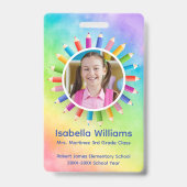 Regenboog potloden foto Student ID Badge (Front)