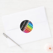 Regenboog potloden geweldig werk ronde sticker (Envelop)