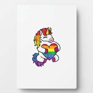Regenboog Pride Eenhoorn Hart Regenboog Vlag Lgbt Fotoplaat