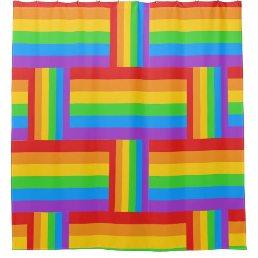 Regenboog Pride Grid Douchegordijn (Voorkant)