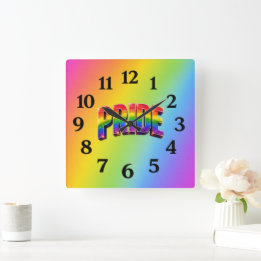 Regenboog PRIDE LGBTQIA+ Gemeenschap Vierkante Klok