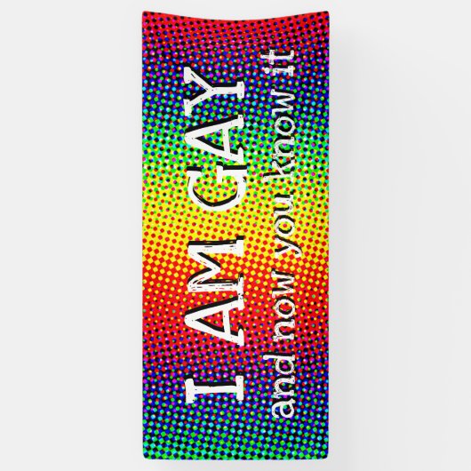 Regenboog Pride Op Maat Gemaakt Ik Ben Homo Spandoek (Verticaal)
