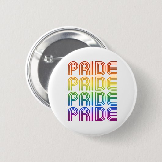Regenboog Pride Retro Ronde Button 5,7 Cm (Voorkant /achterkant)