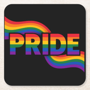 Regenboog Pride Viering Vierkante Kartonnen Onderzetter