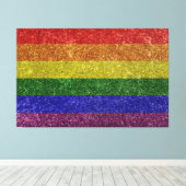 Regenboog pride vlag canvas afdruk (Insitu (Houten vloer))