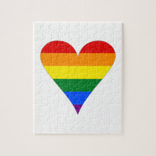 Regenboog Pride Vlag Hart Funky - Grijs Legpuzzel