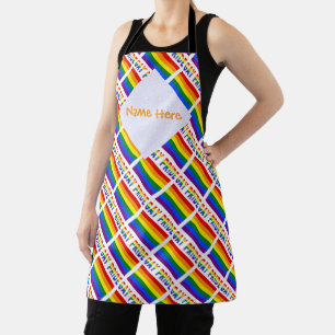 Regenboog Pride Vlag LGBTQ Tegelprint Overal Gedru Schort