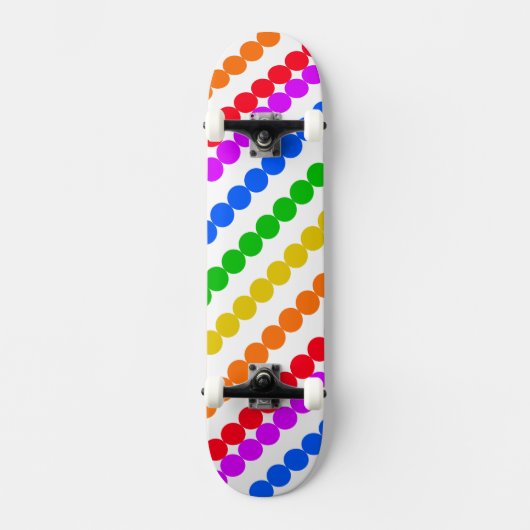 Regenboog Punten Skateboard (Voorkant)