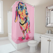 Regenboog Pup Douchegordijn (In situ)