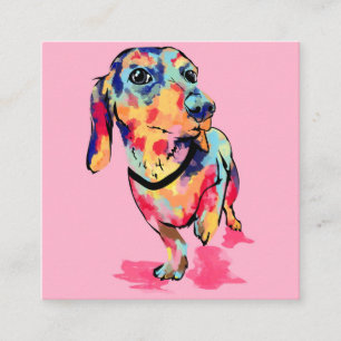 Regenboog Pup Vierkante Visitekaartje