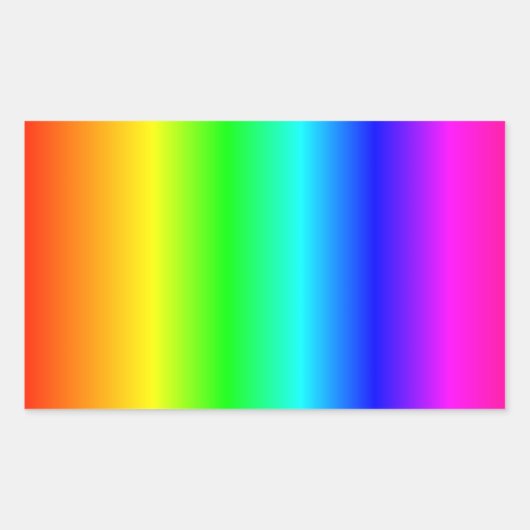 Regenboog Rechthoekige Sticker (Voorkant)